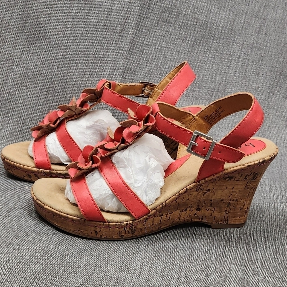 b.o.c Floral High Wedge Strap Sandals. Size 10 - Picture 3 of 12